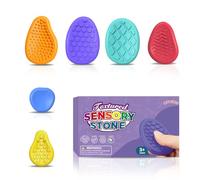 BDwing Giocattoli Sensoriali in Silicone, 6 Pezzi Pietre Antistress per Dita, Giocattolo Relax per Bambini e Adulti, Ideale per ADHD e Autismo