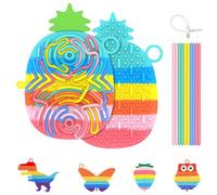 BDWing Sensoriale Incastro Board, Silicone Double Face Giochi da Viaggio Antistress Bambini in Aereo e Auto, Giochi Autismo ADHD per Calmo, Relax, Creativite e Concentrazione(Pastelli, Ananas)