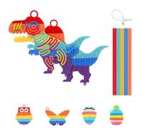 BDWing Sensoriale Incastro Board, Silicone Double Face Giochi da Viaggio Antistress Bambini in Aereo e Auto, Giochi Autismo ADHD per Calmo, Relax, Creativite e Concentrazione(Arcobaleno, Dinosauro)