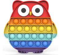 BDwing Silicone Push Bubble Sensory pop Fidget Toy, Durevole Giocattolo Arcobaleno per Antistress, Giocattolo Sensoriale per Alleviare l'ansia, Adatto Bambini, Famiglia e Amici (Gufo)