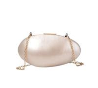 BDXMKS Borsa Conchiglia Borse da sera in perle, pochette di lusso firmata, mini portafoglio da donna, tracolla a catena con conchiglia, borsa da festa for matrimonio(Pearl Plain chain)