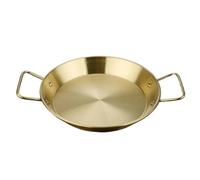 BDXMKS Pentole Acciaio Inox Paella Frutti di mare Riso Pentola Insalata Pasta Piatto Avere Orecchio Wok Padella Pollo Fritto Formaggio Al Forno Pentolame Caldo(30CM golden)