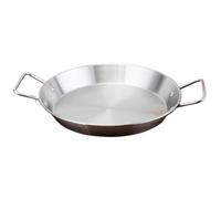 BDXMKS Pentole Acciaio Inox Paella Frutti di mare Riso Pentola Insalata Pasta Piatto Avere Orecchio Wok Padella Pollo Fritto Formaggio Al Forno Pentolame Caldo(26CM silver)