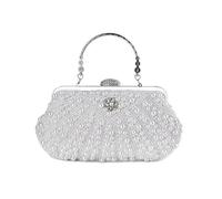 BDXMKS Pochette di Perle per le Donne Borsa da sera di lusso in oro con catena e perline, for donna, abito cheongsam fatte a mano(Gold)