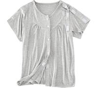 BDXZJ Camicie Post Intervento Chirurgico sulla Spalla, Abbigliamento per Pazienti Costretti A Letto Abbigliamento Tear Away Cura Assistenza Ospedale Vestito Comodo Pigiama Paziente B,XL