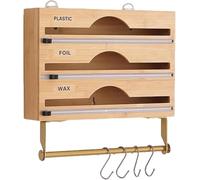 BDXZJ Porta Pellicola E Alluminio con Taglierina, Porta Rotoli Alluminio E Pellicola, Organizer Cassetti Cucina, Portarotolo da Cucina da Parete, Dispenser Pellicola Cucina