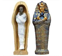 BDXZJ Scatola per Ciondolo con Sarcofago del Re Egiziano Tutankhamon con Figurine di Sculture di Mummia, Statua di Artigianato in Resina, Decorativi Collezionabili