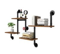 BDYWLWP Mensole da Parete Industriale, 4 Strati di Mensola Sospesa da Parete, Scaffali a Tubi da Libreria Porta bottiglie da vino per barra, soggiorno, Camera da Letto, Ufficio