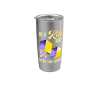 Be a Kite and Fly with the Wind Motivational Quote Bicchiere termico in acciaio inox doppia parete
