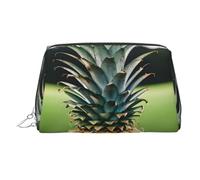 Be a Pineapple - Beauty case portatile con stampa ananas, custodia da viaggio compatta con scomparti interni organizzati per uso quotidiano, Argento, One Size