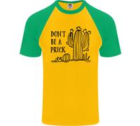 Be A Prick Divertente Offensivo Cactus Slogan Uomo S/S Maglietta Baseball
