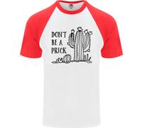 Be A Prick Divertente Offensivo Cactus Slogan Uomo S/S Maglietta Baseball