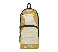 Be A Voice - Astuccio multifunzione in nylon a 3 scomparti, con orsetto bianco, per scuola superiore