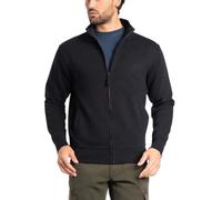 BE BOARD 9030 - Giacca Felpa Uomo con Zip - Cotone Poliestere - Taglie Forti - Manica Lunga - Tasche Laterali - Autunno Inverno - Nero, XL