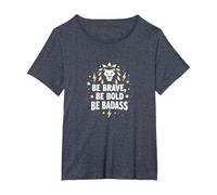 Be Brave, Be Bold, Be Badass - Lion Inspiration Maglietta, Donna Plus-Size, Pervinca, 1X