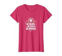 Be Brave, Be Bold, Be Badass - Lion Inspiration Maglietta, Donna, Rosso mélange, XXL