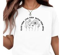 Be Buz Maglietta ispiratrice insegnante insegnante insegnare loro amore Guarda loro crescere regalo per educatori asilo nido lavoratori prescolari unisex camicia insegnamento cotone, bianco, L