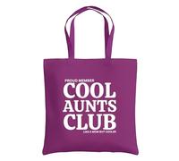 Be Buz Proud Member Cool Aunts Club Tote Bag - Borsa riutilizzabile in cotone da donna - Divertente tote "Like a Mom but Cooler" - Regalo per zie, sorelle e amici, Magenta, One Size