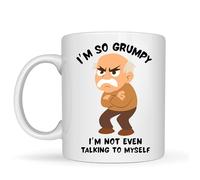Be Buz Tazza da caffè in ceramica bianca con scritta "I'm So Grumpy Funny Joke", da 325 ml, regalo umoristico per uomini, donne, ufficio, casa
