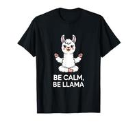 Be Calm Be Llama Meditazione Yoga Maglietta
