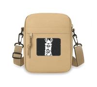 Be Cool - Borsa a tracolla in alpaca nera e bianca con citazione per cellulare, borsetta a tracolla
