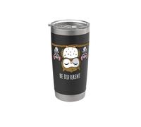 Be different Scritta - Dolce gufo pipistrello Fun Design Bicchiere termico in acciaio inox doppia parete