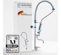 BE-GASTRO | Rubinetto professionale set di prelavaggio stoviglie per cucine di ristoranti Gruppo doccia con miscelatore monoforo, monocomando multigiro e Rubinetteria