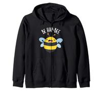 Be Hap-Bee Divertente Gioco di Parole Felpa con Cappuccio
