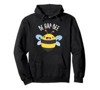 Be Hap-Bee Divertente Gioco di Parole Felpa con Cappuccio