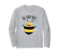 Be Hap-Bee Divertente Gioco di Parole Maglia a Manica