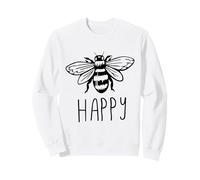 Be Happy Bee Happy Funny Save The Bees Honey Hive Honeycomb Felpa