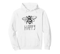 Be Happy Bee Happy Funny Save The Bees Honey Hive Honeycomb Felpa con Cappuccio