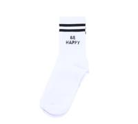 BE HAPPY Calzini Stampati Bianchi Casual in Cotone, Adatti sia per Uomo che per Donna, Possono Essere Indossati in Tutte le Stagioni, Comodi e Traspiranti