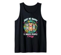 Be Happy It Drives People Crazy Kitten Cat Fiori Canotta