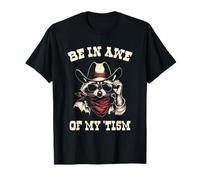 Be In Awe Of My Tism Funny Autistic Raccoon Autism Retro Maglietta
