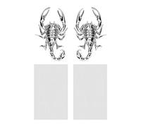 Be In Your Mind 1 Paio Di Adesivi Per Auto In Metallo Con Scorpione 3D Impermeabili Antiruggine Per Carrozzeria Decorazione Decorativa Emblema Per Auto Moto Lega Di Zinco Argento