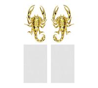 Be In Your Mind 1 Paio Di Adesivi Per Auto In Metallo Con Scorpione 3D Impermeabili Antiruggine Per Carrozzeria Decorazione Decorativa Emblema Per Auto Moto Lega Di Zinco Oro