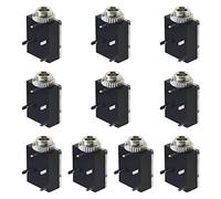Be In Your Mind 10pcs 3.5mm Stereo Jack PCB Montaggio Connettore con Viti per Telefoni Audio Video Apparecchiature Lettori PJ324M DC30V Tono Nero