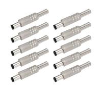 Be In Your Mind 10pcs Metallo 5.5x2.5mm DC Power Spina Maschio Presa Cavo Adattatore Connettore Maschio per Media Player Note Book Lettore MP3 Argento