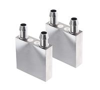 Be In Your Mind 2 blocchi di raffreddamento ad acqua in alluminio, 40 x 40 x 12 mm, per dissipatore di calore, dissipatore di calore con ugello da 9 mm