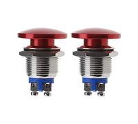 Be In Your Mind 2 interruttori a pulsante a testa di fungo rosso, impermeabili, in lega di alluminio, accessori per auto, SUV, camion, camper, barca, 16 mm