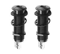 Be In Your Mind 2 prese jack stereo da 6,35 mm con 4 pin per chitarra e basso da 0,6 cm, cilindro, jack per ingresso e uscita, accessori per chitarra, colore: nero rame