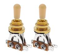 Be In Your Mind 2pcs Interruttore a bilanciere 3 vie per chitarra elettrica compatibile con Les Paul Selettore di pick-up chitarra elettrica stile con cappuccio a bottone, oro