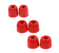 Be In Your Mind 3 paia di auricolari in memory foam, isolamento acustico, 4 mm, compatibile con AKG, compatibile con Sony 3 misure S/M/L, colore: rosso