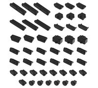 Be In Your Mind 48Pcs Porta USB Spina Copre Set Silicone USB Anti Dust Cap Protector Ricarica Porta Cover Kit Accessori Elettronici per Telefoni Computer Portatile Nero