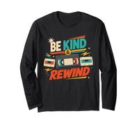 Be Kind And Rewind - Cassetta VHS retrò Anni '80 e '90, Nostalgia Maglia a Manica