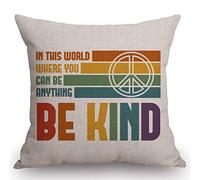 Be Kind Ative Copricuscini Casa Decorativi Federa con Cerniera Federa per Cuscino per Camera da Letto Primaverili Letto 45X45Cm