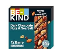 BE-KIND Barretta al Gusto di Cioccolato Fondente e Sale Marino, Snack Senza Glutine, 1 Confezione x 12 Barrette da 40 g