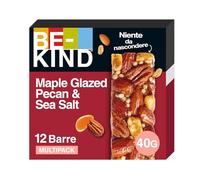 BE-KIND Barretta al Gusto di Noci Pecan Glassate allo Sciroppo d'Acero e Sale Marino, Snack Senza Glutine, 1 Confezione x 12 Barrette da 40 g