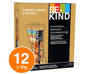 Be-Kind Barrette Energetiche Caramello Mandorle Frutta Secca Sale Marino 12x 40g